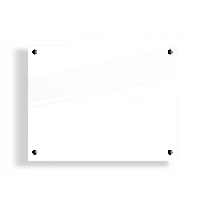 PANEL SZKLANY DO KUCHNI 90x70cm BIAŁY 6mm CZARNE DYSTANSE