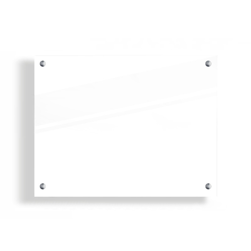 PANEL SZKLANY DO KUCHNI 90x70cm BIAŁY 4mm SREBRNE DYSTANSE