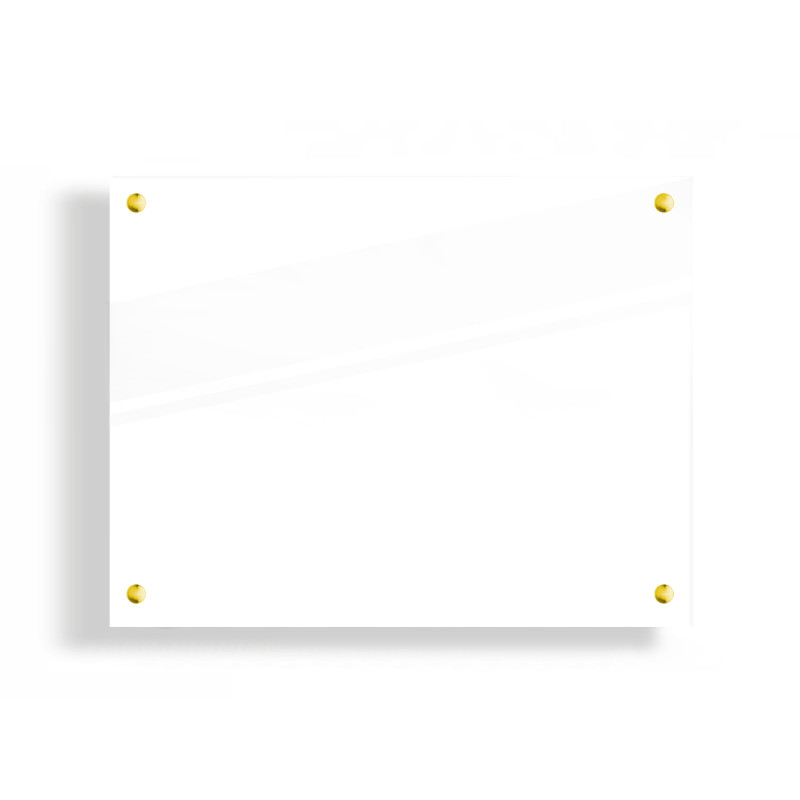 PANEL SZKLANY DO KUCHNI 90x70cm BIAŁY 4mm ZŁOTE PINY