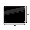 PANEL SZKLANY DO KUCHNI 90x70cm CZARNY 4mm SREBRNE DYSTANSE