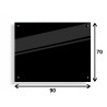 PANEL SZKLANY DO KUCHNI 90x70cm CZARNY 4mm CZARNE DYSTANSE